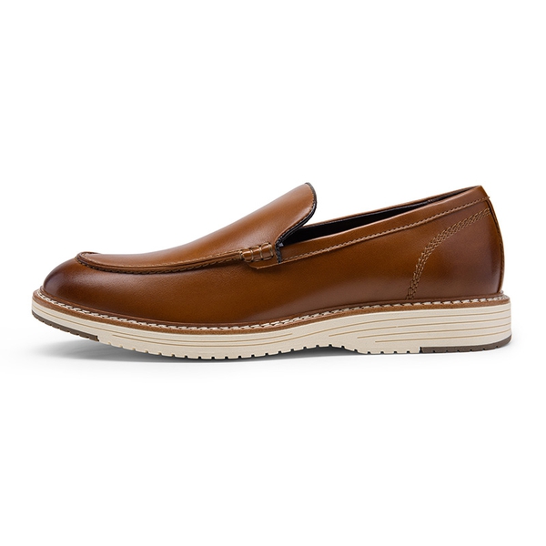Men's Moc-Toe Slip On Loafers - BROWN - 1