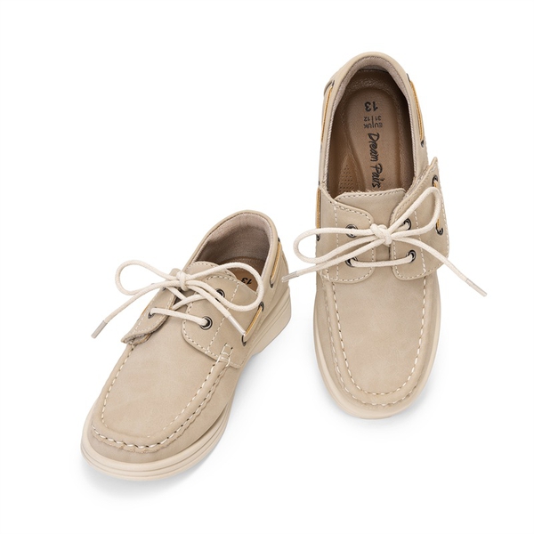 Boys' Lace-Up Boat Loafers - CAMEL - 2