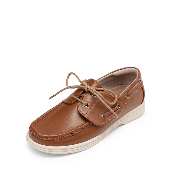 Boys' Lace-Up Boat Loafers - BROWN -  0