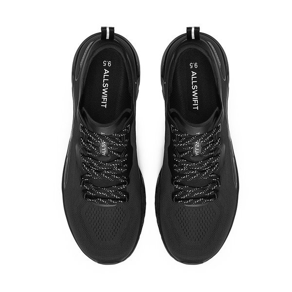 Men's Cushioned Walking Sneakers - ALL BLACK - 5