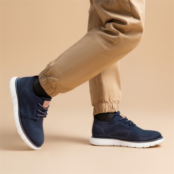 Boys' Knitted Oxford Sneakers - NAVY - 5