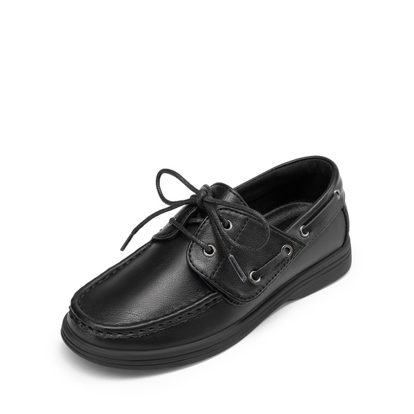 Boys' Lace-Up Boat Loafers - ALL BLACK -  0