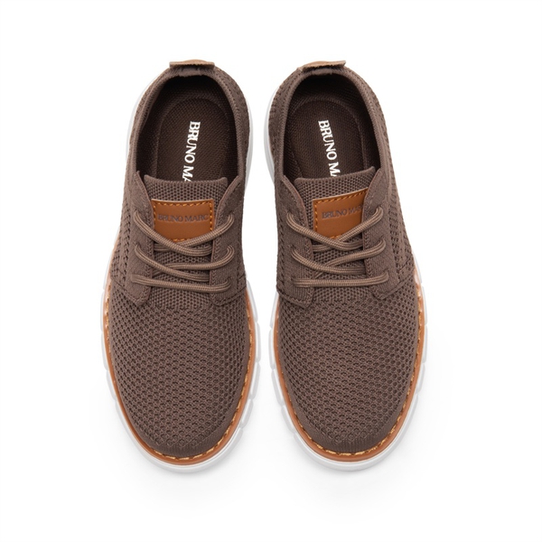 Boys' Knitted Oxford Sneakers - BROWN - 2