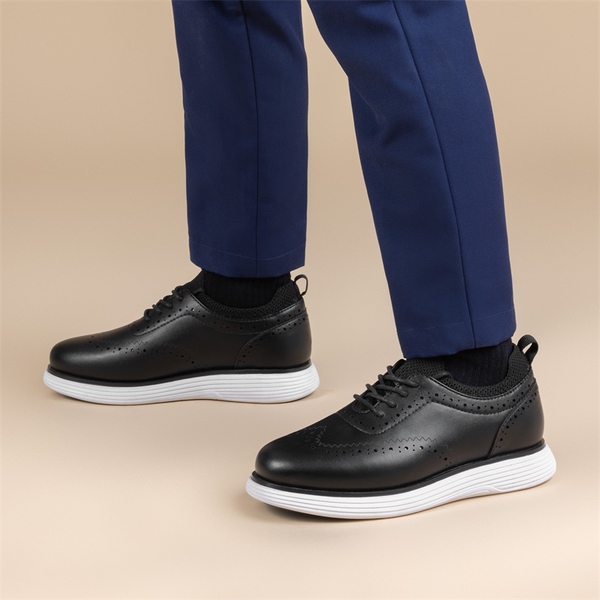 Boys' Oxford Dress Sneakers - BLACK - 5