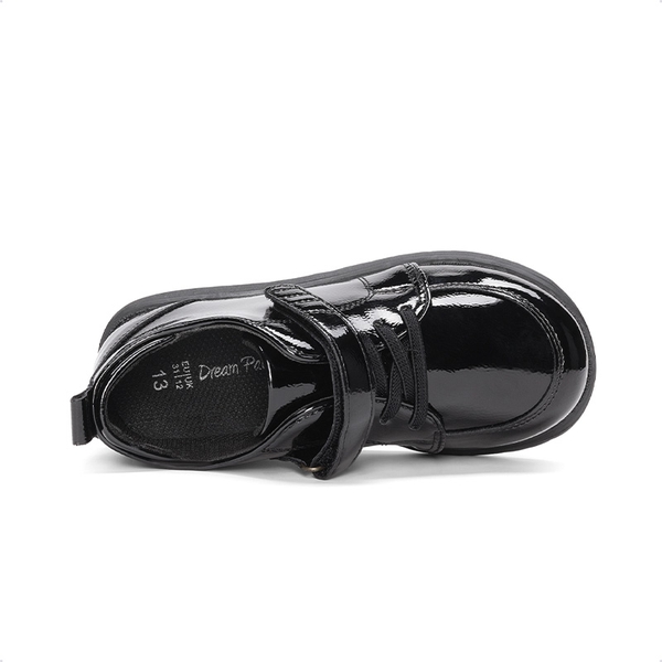 Boys' Velcro Leather Sneakers - ALL BLACK - 3