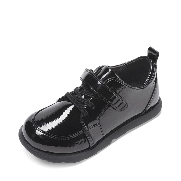 Boys' Velcro Leather Sneakers - ALL BLACK -  0