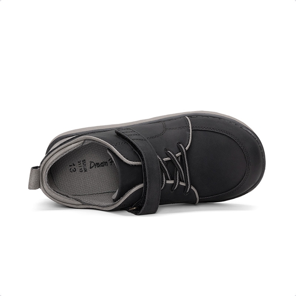 Boys' Velcro Leather Sneakers - BLACK - 6