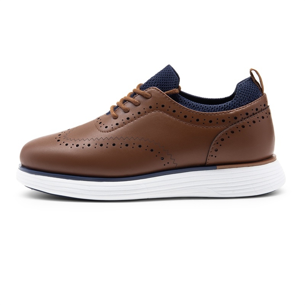 Boys' Oxford Dress Sneakers - BROWN - 1