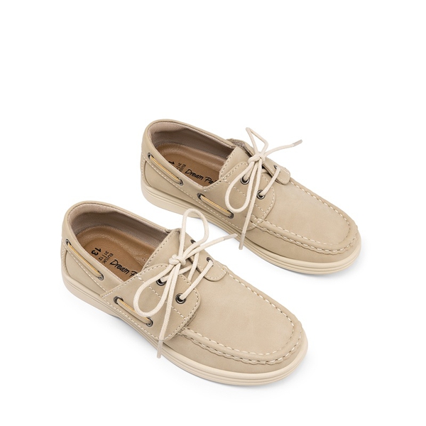 Boys' Lace-Up Boat Loafers - CAMEL - 5