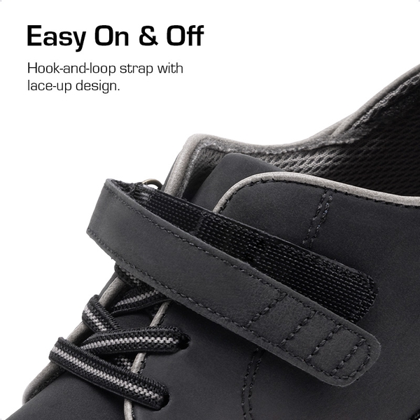 Boys' Velcro Leather Sneakers - BLACK - 3
