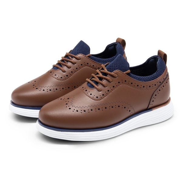 Boys' Oxford Dress Sneakers - BROWN - 2