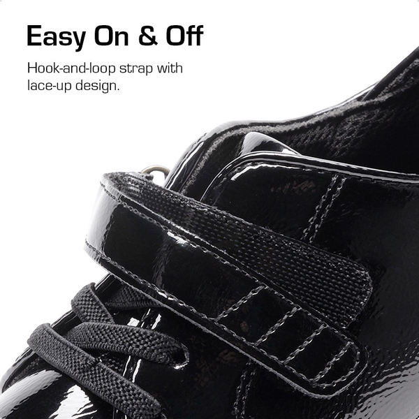 Boys' Velcro Leather Sneakers - ALL BLACK - 6