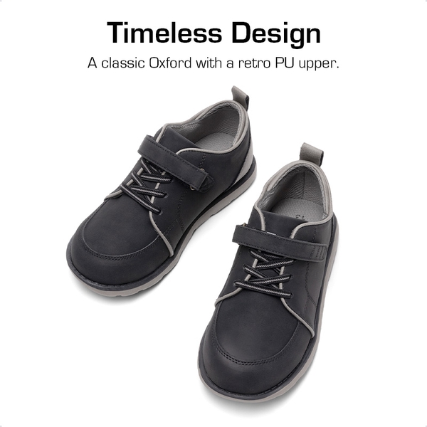 Boys' Velcro Leather Sneakers - BLACK - 5