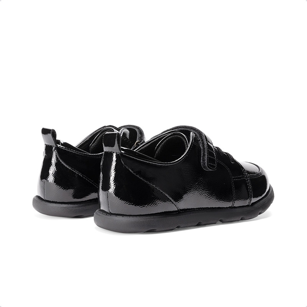 Boys' Velcro Leather Sneakers - ALL BLACK - 4