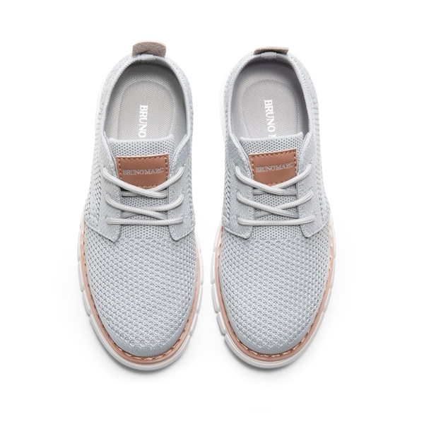 Boys' Knitted Oxford Sneakers - GREY - 2