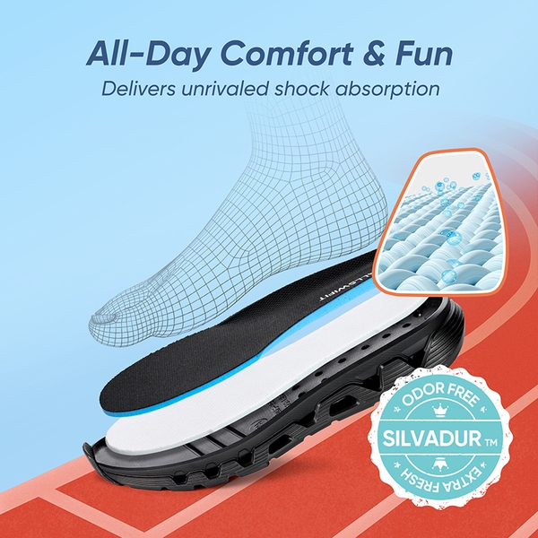 Men's Cushioned Walking Sneakers - ALL BLACK - 3
