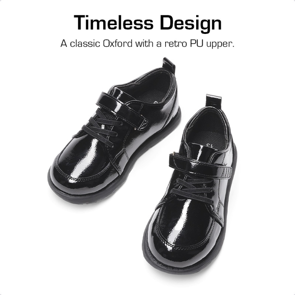 Boys' Velcro Leather Sneakers - ALL BLACK - 2