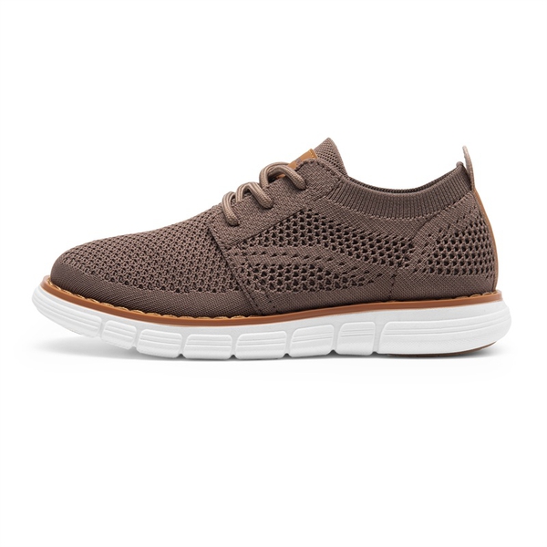 Boys' Knitted Oxford Sneakers - BROWN - 1