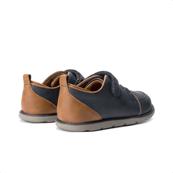 Boys' Velcro Leather Sneakers - BROWN - 7
