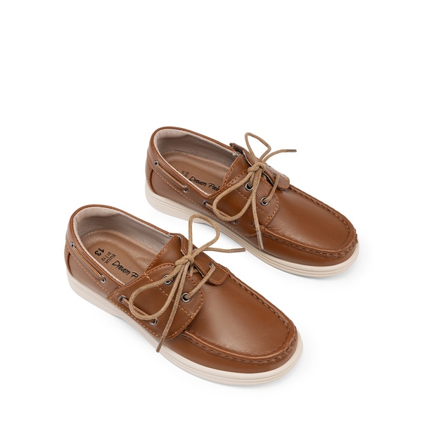 Boys' Lace-Up Boat Loafers - BROWN - 5