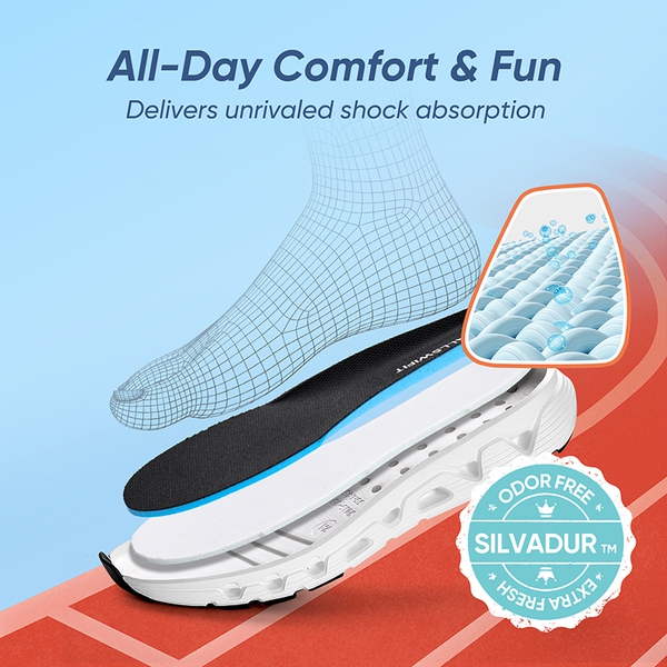 Men's Cushioned Walking Sneakers - WHITE - 3