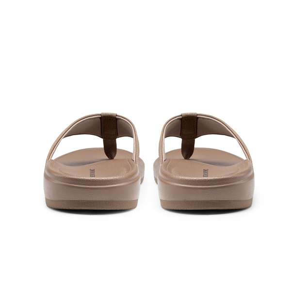Men's PU Leather Flip Flops - BROWN - 4