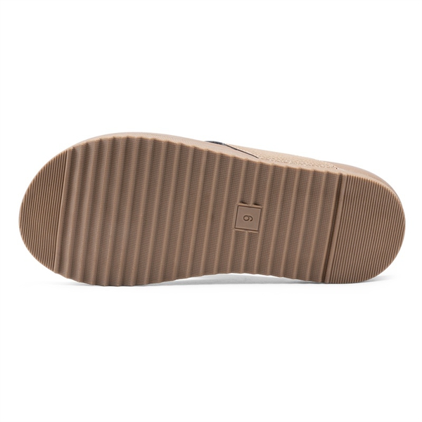 Men's PU Leather Flip Flops - BROWN - 3