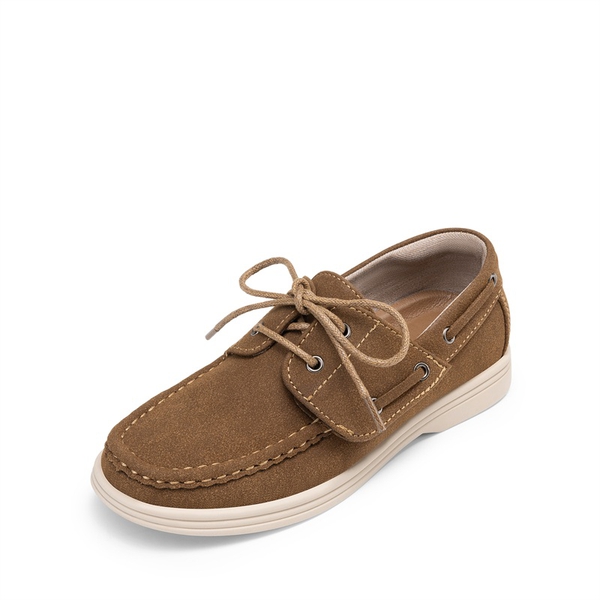 Boys' Lace-Up Boat Loafers - CAMEL -  0