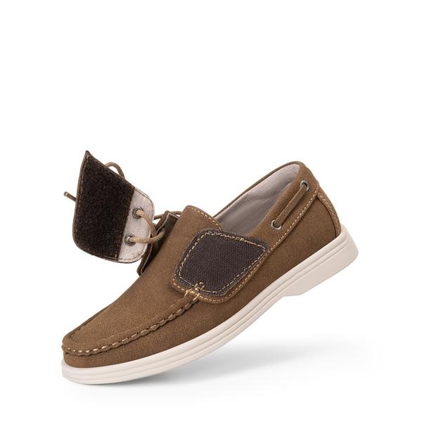 Boys' Lace-Up Boat Loafers - CAMEL - 4