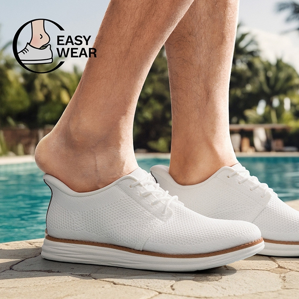 [EZFlex GlideLite] Men's Comfortable Breeze Walking Shoes - WHITE - 4