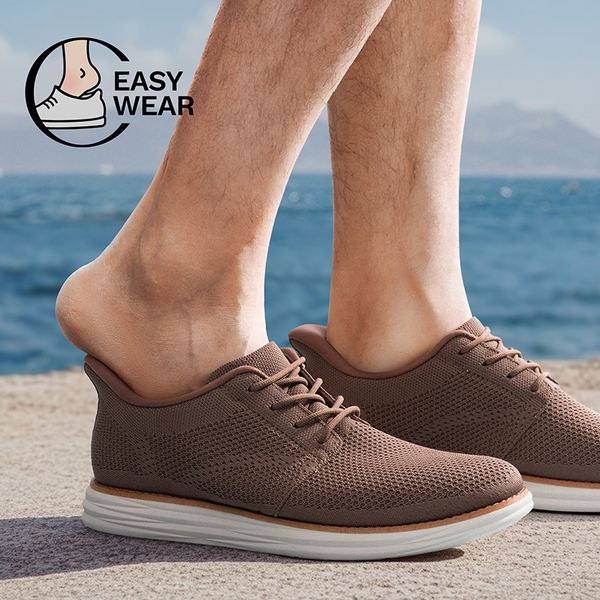[EZFlex GlideLite] Men's Comfortable Breeze Walking Shoes - LIGHT BROWN - 4