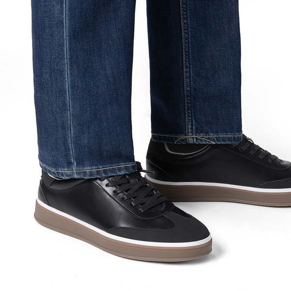 Men’s Classic Cushioned Dress Sneakers - BLACK - 5