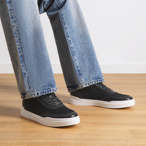 Men’s Slip-On Knit Comfort Sneakers - BLACK - 5