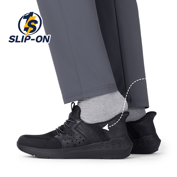 Men’s Breathable Mesh Slip-On Sneakers - BLACK - 7