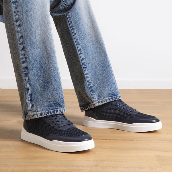 Men’s Slip-On Knit Comfort Sneakers - DARK BLUE - 5