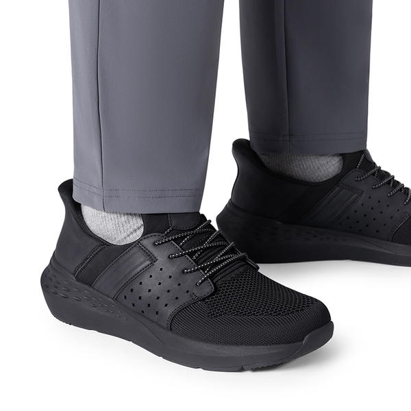 Men’s Breathable Mesh Slip-On Sneakers - BLACK - 5