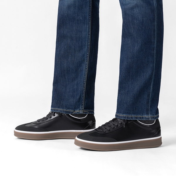 Men’s Classic Cushioned Dress Sneakers - BLACK - 4
