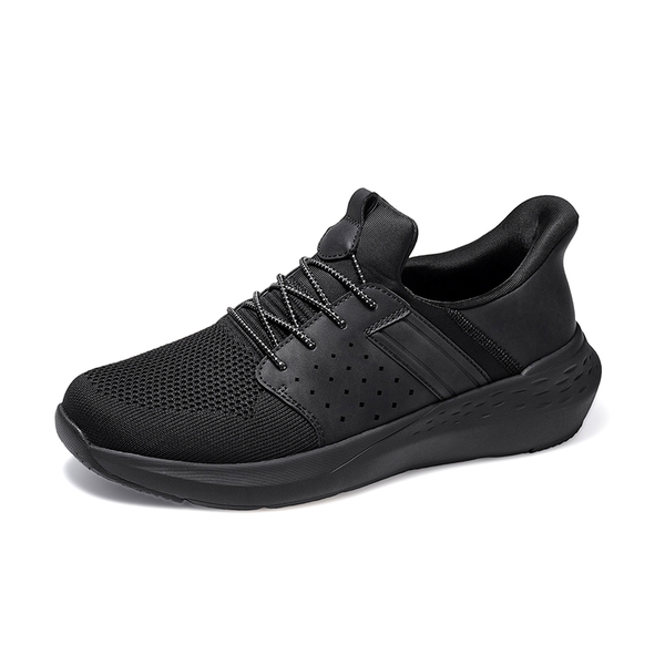 Men’s Breathable Mesh Slip-On Sneakers - BLACK -  0