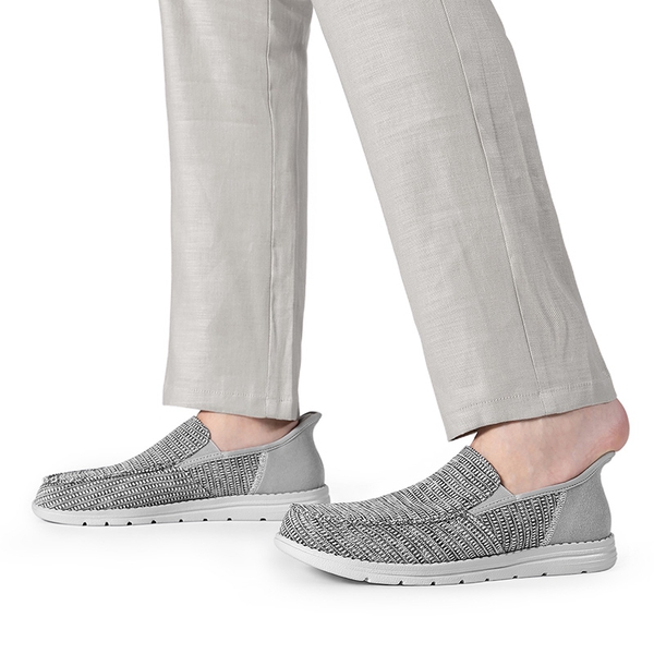 Men’s Casual Breathable Slip-On Loafers - DARK GREY - 4