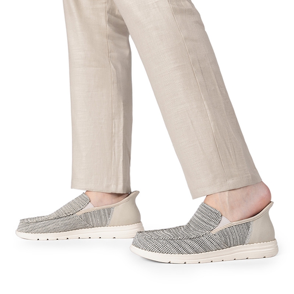 Men’s Casual Breathable Slip-On Loafers - LIGHT GREY - 4