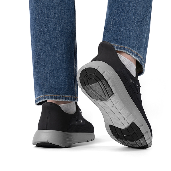 Men’s Breathable Knit Slip-On Sneakers - BLACK - 6