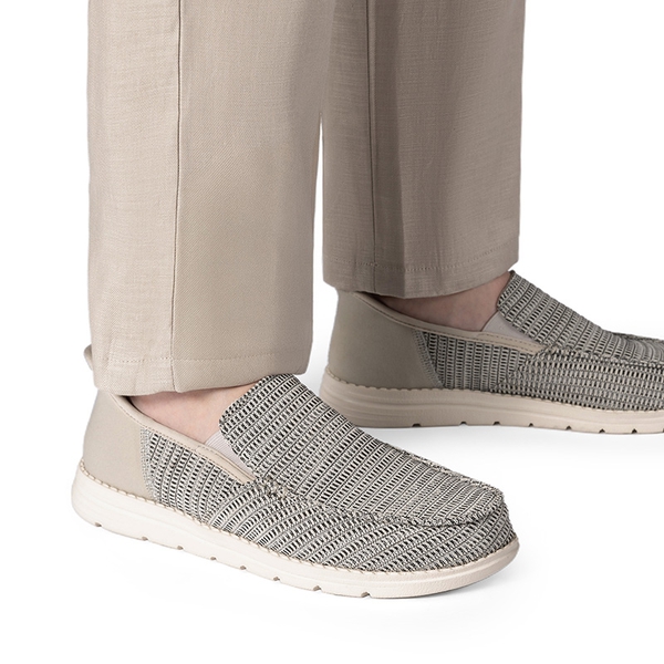 Men’s Casual Breathable Slip-On Loafers - LIGHT GREY - 5