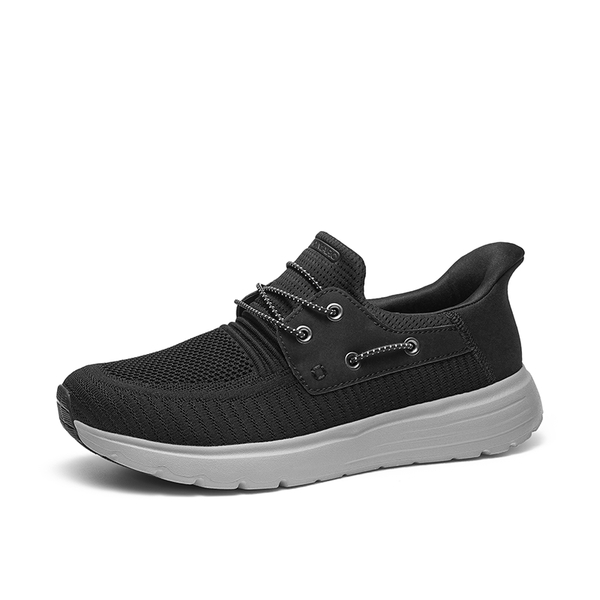 Men’s Breathable Knit Slip-On Sneakers - BLACK -  0