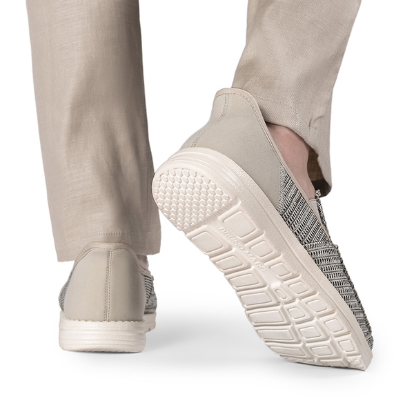 Men’s Casual Breathable Slip-On Loafers - LIGHT GREY - 6