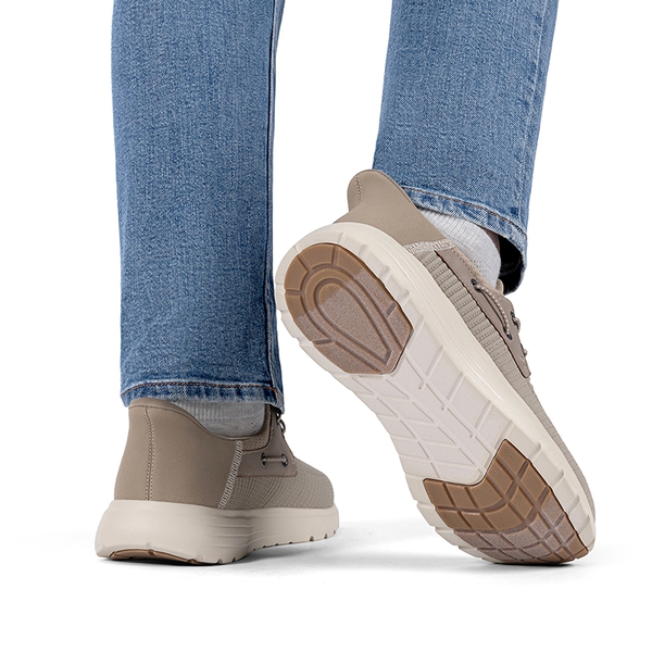 Men’s Breathable Knit Slip-On Sneakers - KHAKI - 6