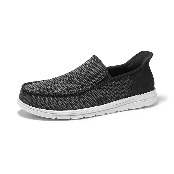 Men’s Casual Breathable Slip-On Loafers - BLACK -  0