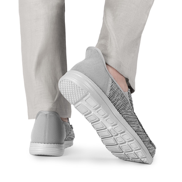 Men’s Casual Breathable Slip-On Loafers - DARK GREY - 6