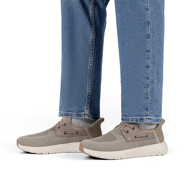 Men’s Breathable Knit Slip-On Sneakers - KHAKI - 4