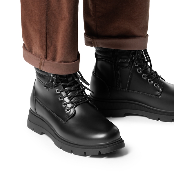 Men’s Casual Side Zip Chukka Boots - BLACK - 5