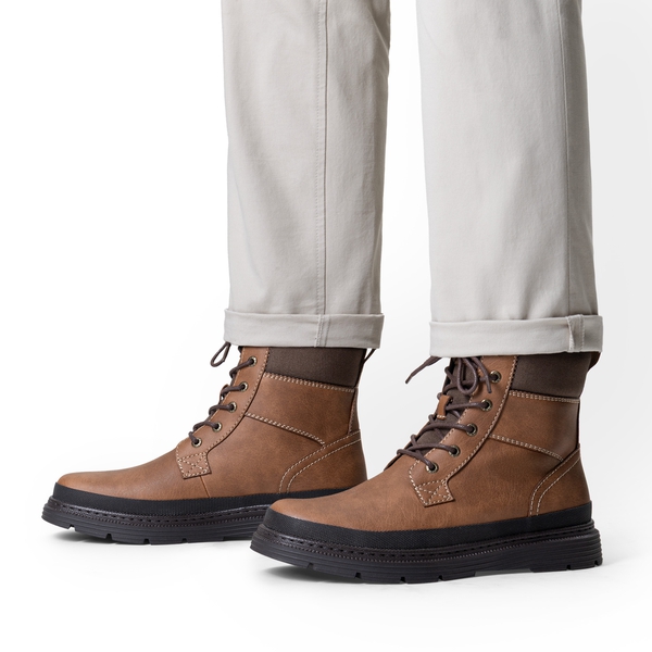 Men’s Insulated Winter Snow Boots - BROWN - 7